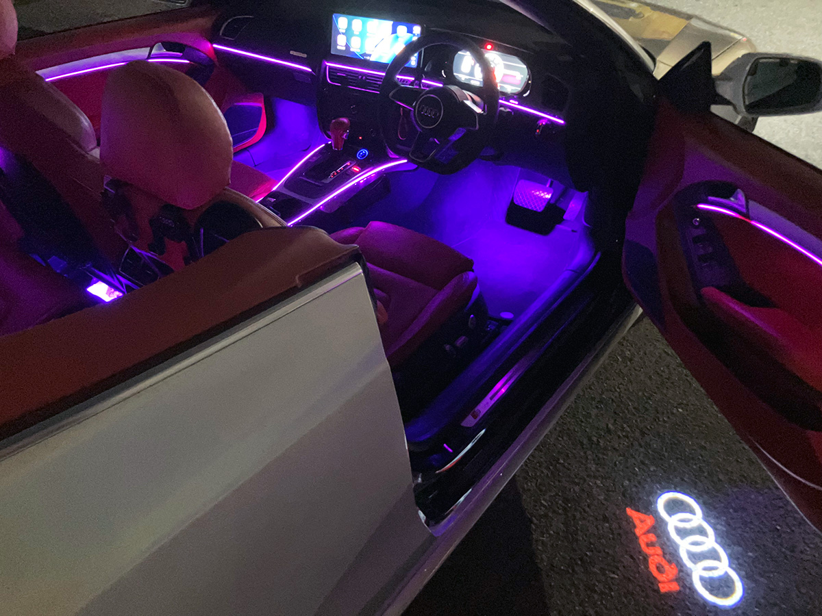 Audi A5 Cabriolet interior ambient lighting and welcome light