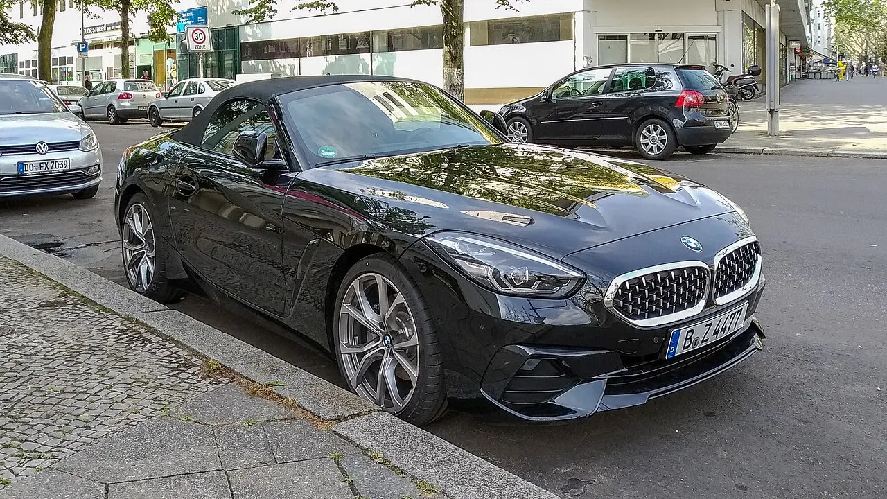 BMW Z4 roadster, a sporty two-seat convertible for hire