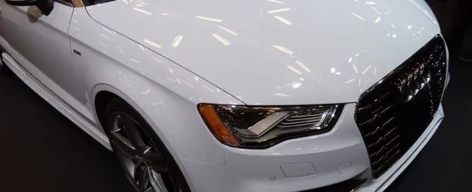 Audi A3 Cabriolet with the roof down, an affordable convertible to rent for a day